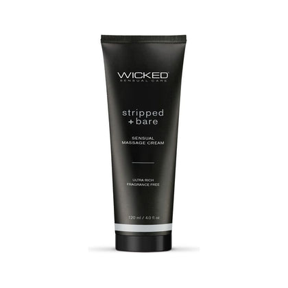 Wicked STRIPPED + BARE Sensual Massage Cream - Fragrance Free, Skin-Nourishing Formula for Intense Pleasure -  Model Name and Number, Gender, Area of Pleasure, Colour