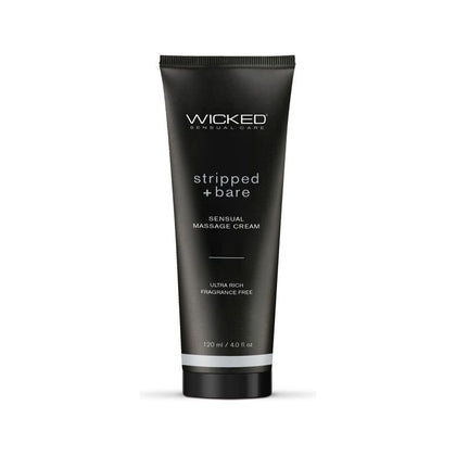 Wicked STRIPPED + BARE Sensual Massage Cream - Fragrance Free, Skin-Nourishing Formula for Intense Pleasure -  Model Name and Number, Gender, Area of Pleasure, Colour - Adult Naughty Store