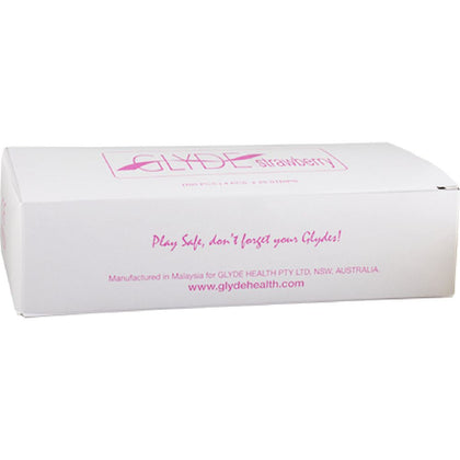 Glyde Ultra Latex Condoms - Strawberry Pink 53mm Vegan Friendly Condoms for Men and Women