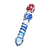 Sensual Pleasures Sexus Glass Dildo Blue Red 20.5cm - Ultimate Intimate Bliss for All Genders and Exquisite Pleasure - Adult Naughty Store