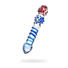 Sensual Pleasures Sexus Glass Dildo Blue Red 20.5cm - Ultimate Intimate Bliss for All Genders and Exquisite Pleasure - Adult Naughty Store