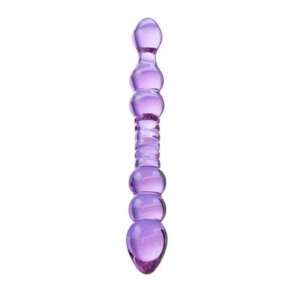 Sensual Pleasure Brand Sexus Glass Dildo Mauve 22.8cm - A Tempting Delight for Intimate Moments - Adult Naughty Store