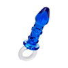 Introducing the Exquisite Pleasures: Sexus Glass Butt Plug Navy 16cm - Sensual Delights for All Genders - Adult Naughty Store