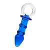 Introducing the Exquisite Pleasures: Sexus Glass Butt Plug Navy 16cm - Sensual Delights for All Genders - Adult Naughty Store