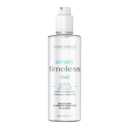 Wicked Simplyr Timeless Aqua Jelle Water Based Anal Lubricant - Model: Timeless 120 - Unisex - Intimate Comfort - Luxurious Sapphire - Adult Naughty Store