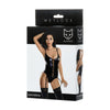 Introducing the Katherin K-101 Glossy Wetlook Lace Up Bodysuit: Sensual Lingerie for Unforgettable Pleasure in Black - Adult Naughty Store