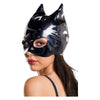 Fetish Fantasy Glossy Wetlook Cat Mask - Black, One Size, with Ears and Eye Cut Outs
