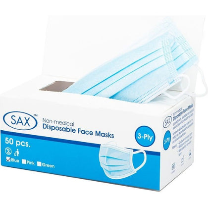 Protective Blue Disposable Face Mask (50-Pack) - Essential Defense Against Germs and Particles