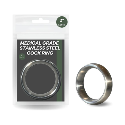 Exquisite Pleasure Co. CR-2X Medical Grade Stainless Steel Cock Ring for Men - Enhance Performance, Pleasure, and Endurance - Silver - Adult Naughty Store