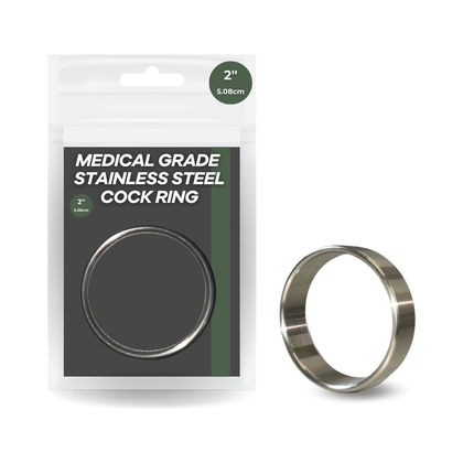 Exquisite Pleasure Co. Medical Grade Stainless Steel Cock Ring Model X1 - Unisex Genital Stimulation Toy - Silver