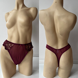 Introducing the Seductive Lace G-String Collection: Burgundy, Medium Size (20pc Bag)