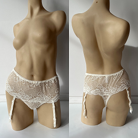 Lace Affair: Petite Pleasure Pack - White Lace Underwear Garter Belt (20pc)