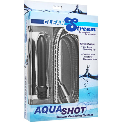 Introducing the Aqua Shot Shower Enema Cleansing System: The Ultimate Intimate Cleaning Experience for All Genders, Designed for Deep Pleasure Exploration in Sleek Black - Adult Naughty Store