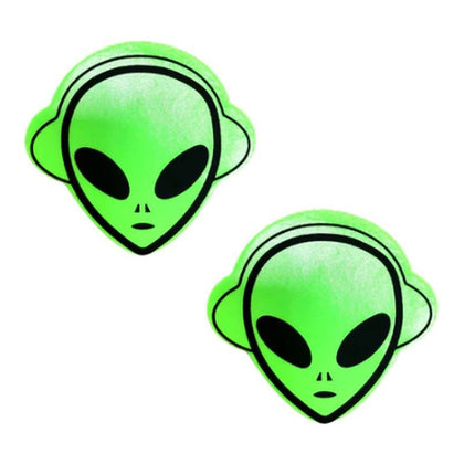Extraterrestrial Euphoria: Neon Green Blacklight Alien Pasties - Sensational Pleasure for All Genders, Perfect for Intimate Exploration and Cosmic Delights