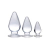 Sensual Pleasure Triple Cones 3 Pc Anal Plug Set - Model TC-3000: The Ultimate Clear Delight for Anal Pleasure - Adult Naughty Store