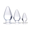 Sensual Pleasure Triple Cones 3 Pc Anal Plug Set - Model TC-3000: The Ultimate Clear Delight for Anal Pleasure - Adult Naughty Store