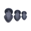 Introducing the Luxurious Sensual Pleasures Triple Juicers Silicone Anal Plug Set - Model XYZ567: Unisex Backdoor Delights in Midnight Black - Adult Naughty Store