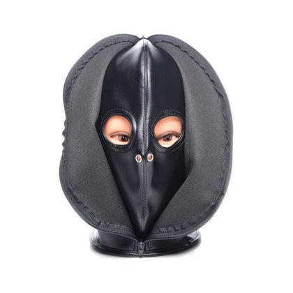 Introducing the Exquisite Pleasures Collection: Domina X-1 Zip Front Bondage Hood in Black