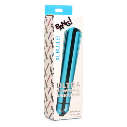 Bang! Vibrating Metallic XL Bullet - Blue - Adult Naughty Store