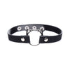 Introducing the Exquisite Pleasures Kinky Kitty Ring Slim Choker - Model KKS-17B: Sensual BDSM Accessory for Neck Play - Women's Pleasure - Black - Adult Naughty Store