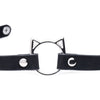 Introducing the Exquisite Pleasures Kinky Kitty Ring Slim Choker - Model KKS-17B: Sensual BDSM Accessory for Neck Play - Women's Pleasure - Black - Adult Naughty Store