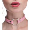 Seductive Sensations: Kinky Kitty Ring Slim Choker Pink - The Ultimate BDSM Elegance for Subtle Kitty Play (Model: KKRC-PNK) - Adult Naughty Store