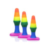 Introducing the Sensual Pleasures Rainbow Ready Anal Trainer Set: Model RRA-2021 - The Ultimate Gender-Neutral Silicone Backdoor Pleasure Collection - Adult Naughty Store