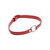 SensuaLust Fiery Pet Leather Choker w/ Silver Ring Red - Elegant Submissive Collar for Intimate Pleasure and Domination - Adult Naughty Store