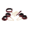 Introducing the Sensual Elegance: Seductive Pleasures Velvet Bondage Set - Model #6PC-BURG - For Alluring Pleasure Seekers in Burgundy - Adult Naughty Store