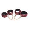 Introducing the Sensual Elegance: Seductive Pleasures Velvet Bondage Set - Model #6PC-BURG - For Alluring Pleasure Seekers in Burgundy - Adult Naughty Store