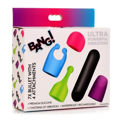 Bang Rechargeable Bullet w/ 4 Attachments - Adult Naughty Store