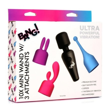 Bang10X Mini Wand w/ 3 Attachments - Adult Naughty Store