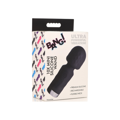 BANG! 10X Mini Silicone Wand - Black - Adult Naughty Store