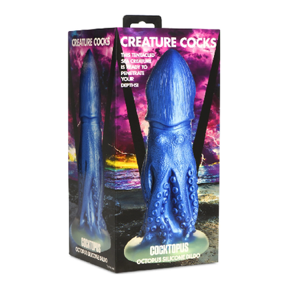 Creature Cocks Cocktopus Octopus Silicone Dildo - Model X1 - Unisex Pleasure Toy - Blue - Adult Naughty Store