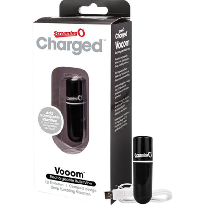 Screaming O Luxe Collection: Charged Vooom 10X Unisex Waterproof Bullet Vibrator in Elegant Black - A Timeless Pleasure Essential