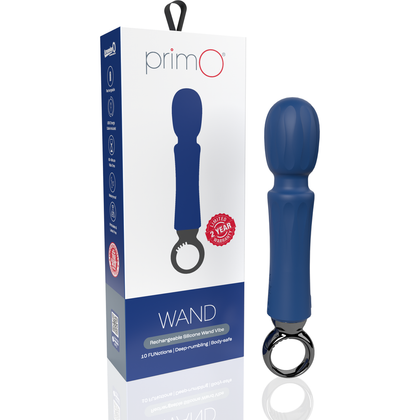 Explore Supreme Pleasure with the PrimO® Wand Rechargeable Vibe Blueberry - Versatile Mid-Sized Classic Vibrator Model PW01 for Women - Clitoral Stimulation - Blueberry