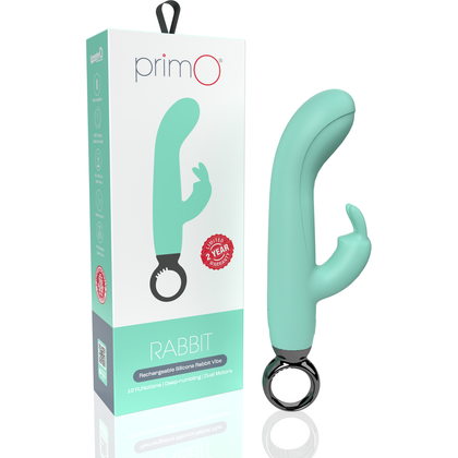 Screaming O PrimO Rabbit Rechargeable Vibrator - PrimO® Rabbit Kiwi, Unisex, Dual Stimulation, Green