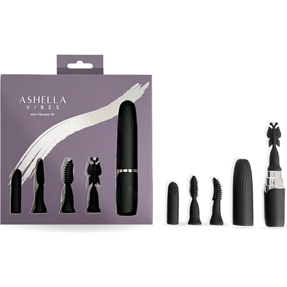 Ashella Vibes Mini Vibrator Kit - Versatile Pleasure Exploration Set for Intimate Bliss - Model AV-1001 - Female - Multi-Stimulating Attachments - Sensual Shades of Seduction