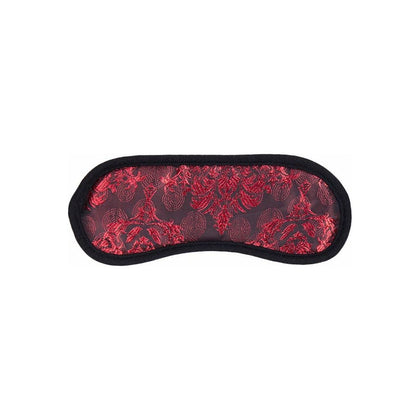 Belle Intime B-BLI20 Sensual Satin Blindfold with Red Jacquard Lace Design - Passionate Unisex Eye Mask for Sensory Play
