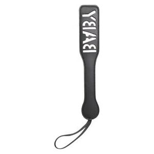 Introducing the Luxe BDSM Spanking Toy by B-PAD10: Vegan Leather Paddle Model B-PAD10 - Unisex - Sensual Impact Play in Black & White