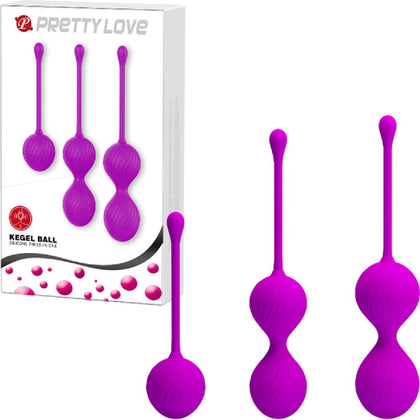 Introducing the Sensual Pleasures Kegel Ball Kit - ArouseMe™ Model 34mm and 38mm - For Her - Ultimate Purple Passion