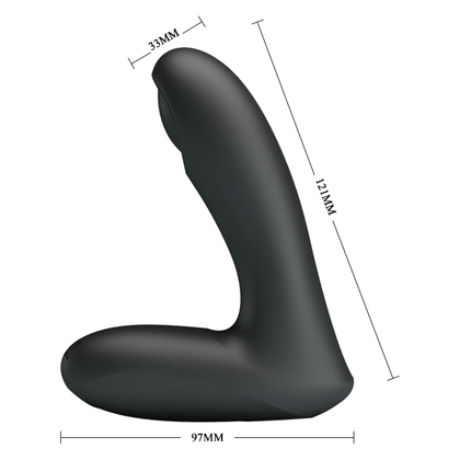 Introducing LuxeSilk Model X1 Rechargeable Pulsing Silicone Anal Massager X1 for Men in Black