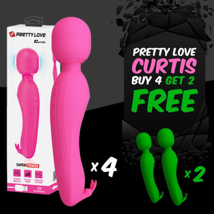 Elevate Your Pleasure with the Curtis Rechargeable Wand Vibrator X4 for Women - Pink