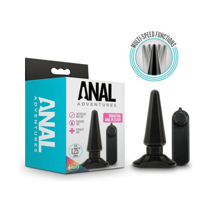 Anal Adventures Basic Vibrating Anal Pleaser with Remote - Model AVAP-01 - Unisex Anal Pleasure - Black - Adult Naughty Store