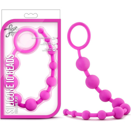 Blush Novelties Luxe Silicone 10 Beads Pink - Premium Anal Pleasure Enhancer for All Genders - Model LS10B - Captivating Pink Color