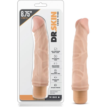 Dr. Skin Cock Vibe 6 8.5in Vibrating Cock Beige - The Ultimate Pleasure Partner for Sensual Delights