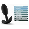 Sensual Pleasures Platinum Silicone Vibra Slim Plug Small - Model SP-VS01 - Unisex Anal Pleasure Toy - Black - Adult Naughty Store