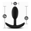 Sensual Pleasures Platinum Silicone Vibra Slim Plug Small - Model SP-VS01 - Unisex Anal Pleasure Toy - Black - Adult Naughty Store