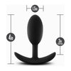 Elegant Pleasures Platinum Silicone Vibra Slim Plug Medium - Sensual Bliss for Anal Pleasure - Black - Adult Naughty Store