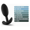 Elegant Pleasures Platinum Silicone Vibra Slim Plug Medium - Sensual Bliss for Anal Pleasure - Black - Adult Naughty Store